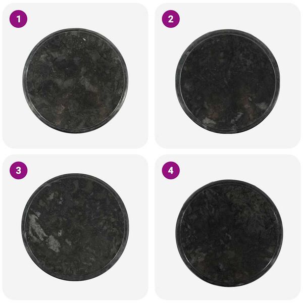 vidaXL bordplade &Oslash;40x2,5 cm marmor sort