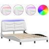 vidaXL sengeramme med LED uden madras Hvar 140x200 cm hvid