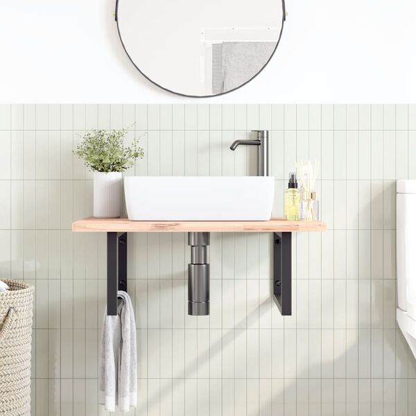 vidaXL hyldebeslag til h&aring;ndvask 2 stk. rektangul&aelig;r st&aring;l sort