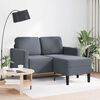 vidaXL 2-personers sofa med chaiselong L-formet 125 cm fl&oslash;jl m&oslash;rkegr&aring;