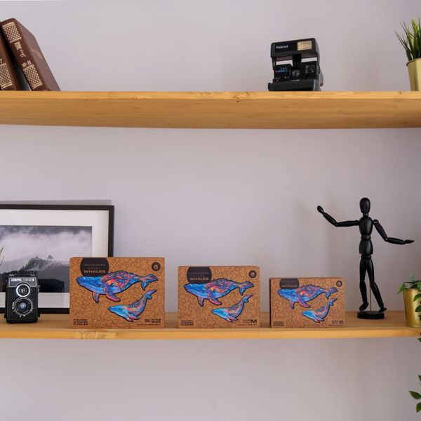 UNIDRAGON puslespil 172 brikker Milky Whales medium 33x20 cm tr&aelig;