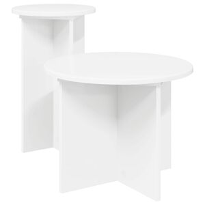 vidaXL Sidebordss&aelig;t 2 stk. Hvid &Oslash; 45 x 35 cm Konstrueret tr&aelig;