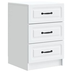 vidaXL Natskab med skuffe Hvid 43 x 41 x 63,5 cm Konstrueret tr&aelig;