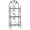 vidaXL plantestativ med 3 hylder 52x28x128 cm jern sort