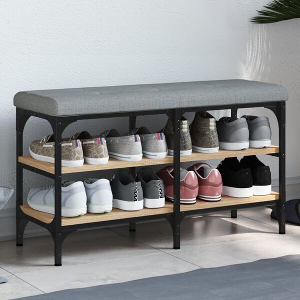 vidaXL skob&aelig;nk 82x32x47 cm konstrueret tr&aelig; sonoma-eg