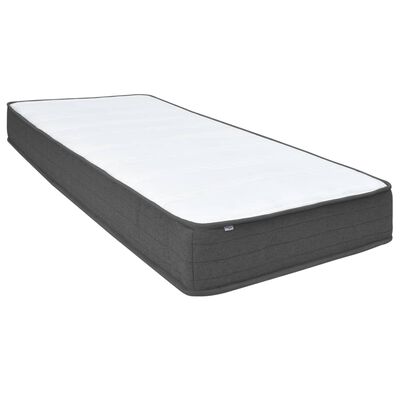 vidaXL seng med boxmadras 200x200 cm stof mørkegrå