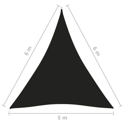 vidaXL solsejl 5x6x6 m trekantet oxfordstof sort