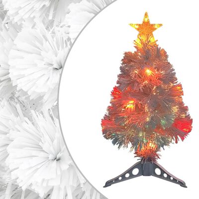 vidaXL kunstigt juletræ med lys 64 cm fiberoptisk hvid