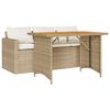 vidaXL spisebordss&aelig;t til haven 2 dele med hynder polyrattan beige
