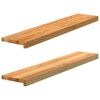 vidaXL vindueskarme 2 stk lysebrun 100x20x2 cm massivt egetr&aelig;