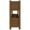 vidaXL plantekasse 112x25x66 cm massivt fyrretræ gyldenbrun