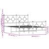 vidaXL sengeramme med sengegavl og fodg&aelig;rde 140x200 cm metal sort