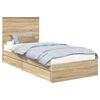 vidaXL Opbevaringsseng Sonoma eg 75 x 190 cm Konstrueret tr&aelig;