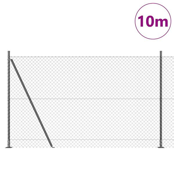 vidaXL Hegnsp&aelig;l Gr&aring; 10 x 1,6 m (40 x 40 mm mesh) St&aring;l og PVC