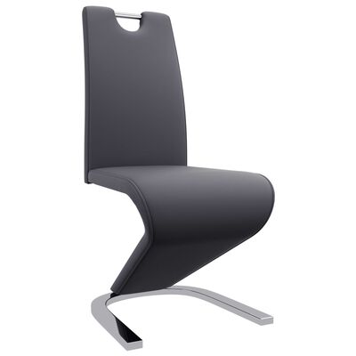 vidaXL spisebordsstole 6 stk. zigzagform kunstlæder grå