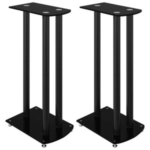 vidaXL h&oslash;jtalerstativer 2 stk. 3 s&oslash;jler h&aelig;rdet glas sort