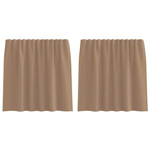 vidaXL voile-gardiner med stanglommer 2 stk lysebrun