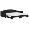 vidaXL daybed med udtr&aelig;k og madras 100x200 cm stof sort