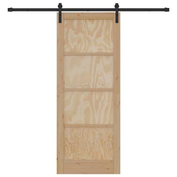 vidaXL Skyded&oslash;r Brun 83 x 211 cm Massiv fyrretr&aelig;