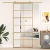 vidaXL skyded&oslash;r 90x205 cm klart sikkerhedsglas og aluminium guldfarvet