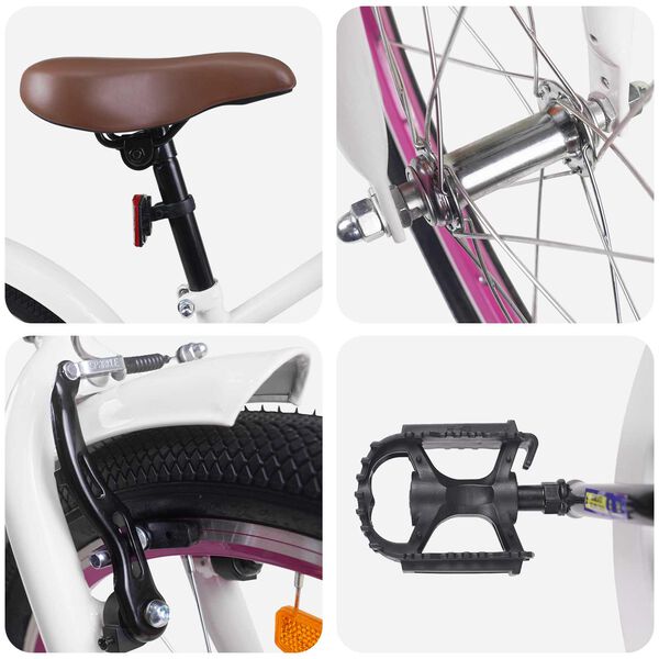 vidaXL B&oslash;rnecykel 22 tommer til 7-12 &aring;r gammel Hvid