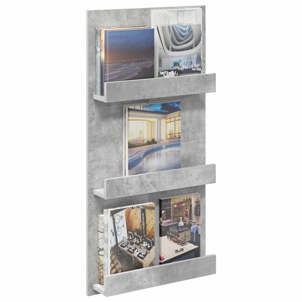 vidaXL Magasin Rack Beton Gr&aring; 51 x 11 x 102 cm Konstrueret tr&aelig;