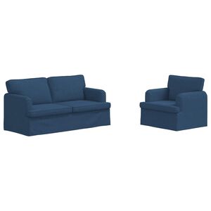 vidaXL Sofa S&aelig;t 2 pcs Bl&aring; 162 x 80 x 85 cm Stof