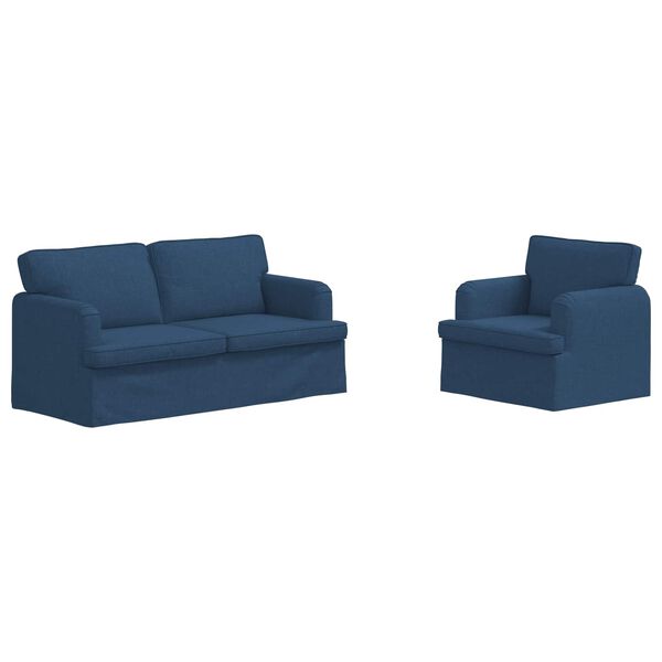 vidaXL Sofa 2 pcs Bl&aring; 162 x 80 x 85 cm Stof