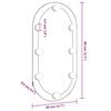 vidaXL spejl med LED-lamper 80x40 cm oval glas