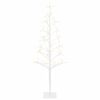 vidaXL LED-juletr&aelig; med lysk&aelig;de Hvid 18 x 18 x 120 cm St&aring;l 140 LED'er