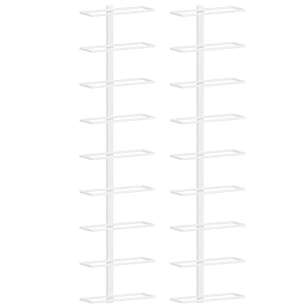 vidaXL v&aelig;gh&aelig;ngte vinreoler 2 stk. til 9 flasker jern hvid