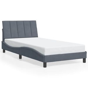 vidaXL sengeramme uden madras Hanko 100x203 cm velour lysegr&aring;