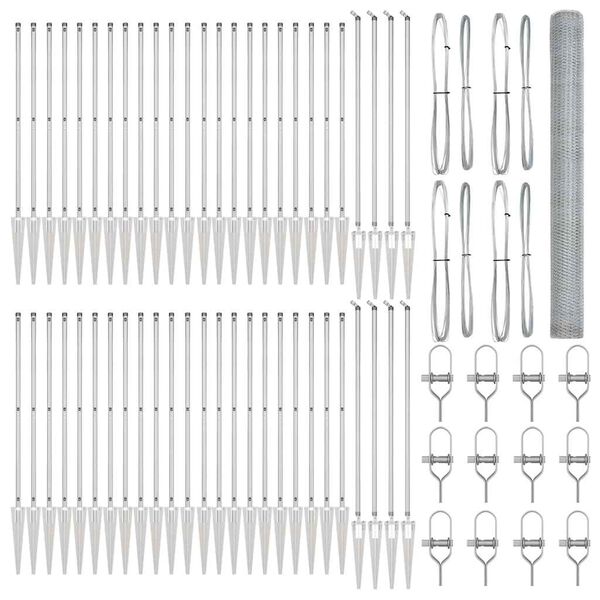 vidaXL Hegnsp&aelig;l S&oslash;lv 100 x 1,5 m (25 mm mesh) St&aring;l