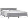 vidaXL Box spring seng med hovedg&aelig;rde Lysegr&aring; 200 x 200 cm Stof