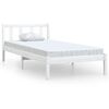 vidaXL sengeramme 90x190 cm Single massivt fyrretr&aelig; hvid