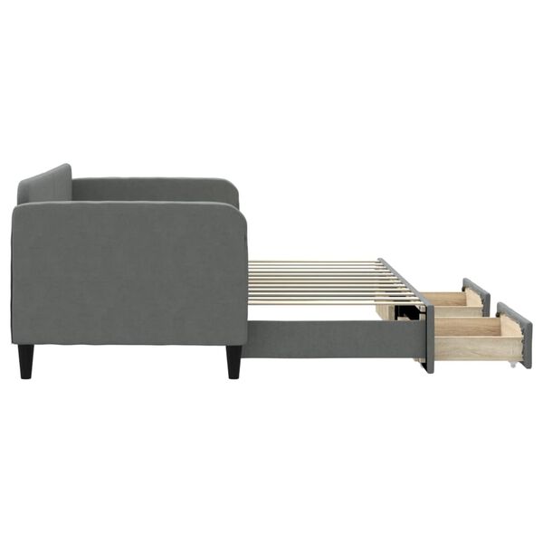 vidaXL daybed med udtræk og skuffer 80x200 cm stof mørkegrå