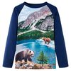 vidaXL Lang&aelig;rmet T-shirt til b&oslash;rn str. 116 marinebl&aring;