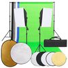 vidaXL fotostudies&aelig;t med lampes&aelig;t + baggrund og reflektor