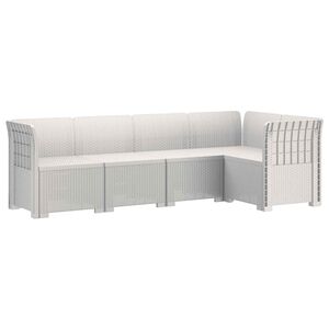 vidaXL 5-personers Havem&oslash;bel Sofa Rattan Look PP Hvid