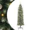 vidaXL Kunstigt slankt juletr&aelig; med 300 LED'er Gr&oslash;n og Hvid 180 cm