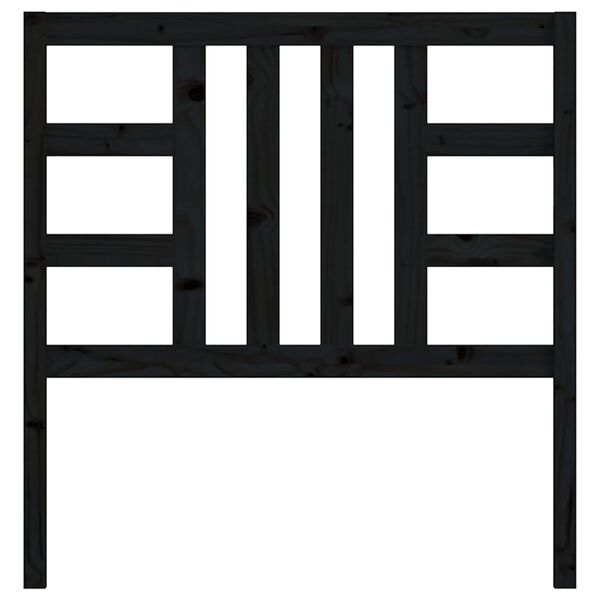 vidaXL sengegærde 96x4x100 cm massivt fyrretræ sort