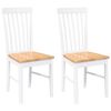 vidaXL spisebordsstole 2 stk. massivt gummitræ hvid