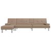 vidaXL L-formet sovesofa 255x140x70 cm kunstlæder cappuccinofarvet