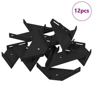 vidaXL Hj&oslash;rnebeslag 12 Sort 138,5 x 50,5 x 16 mm Jern