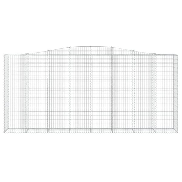 vidaXL buede gabionkurve 9 stk. 400x50x180/200 cm galvaniseret jern