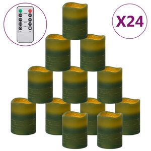 vidaXL LED-stearinlys 24 stk. med fjernbetjening varmt hvidt lys