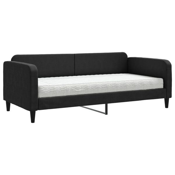 vidaXL daybed med madras 90x200 cm stof sort