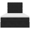 vidaXL Seng med opbevaring og LED med madras Sort 120 x 190 cm Fl&oslash;jl