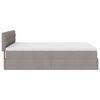 vidaXL Ottoman seng med madras & LEDs Taupe 140x200 cm Stof