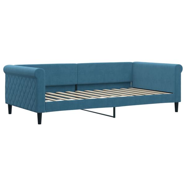 vidaXL daybed med udtr&aelig;k og madras 100x200 cm velour bl&aring;